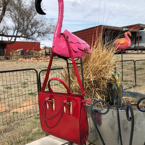 💥CANDY APPLE RED Vegan Patent Leather Purse - Picture 7 of 8